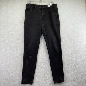 Seven 7 Womens High Rise Skinny Jean 12 Black Dark Wash Skin Fit Denim Stretch